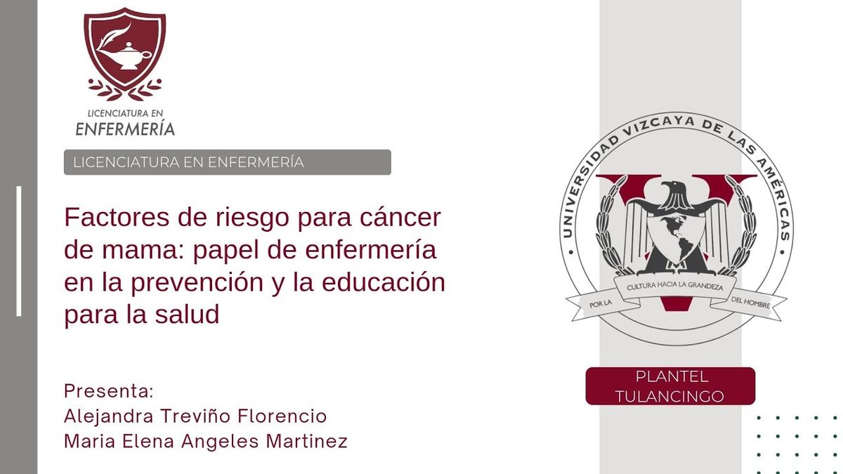 ITG028- Factores de Riesgo para Cáncer de Mama: Papel de Enfermería en la Prevención y la Educac…