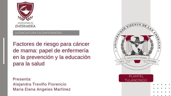 ITG028- Factores de Riesgo para Cáncer de Mama: Papel de Enfermería en la Prevención y la Educac…