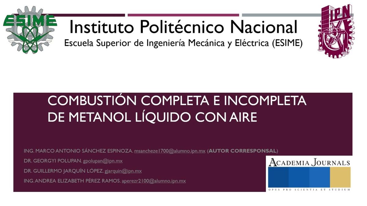 MLA022 - Combustión Completa e Incompleta de Metanol Líquido con Aire