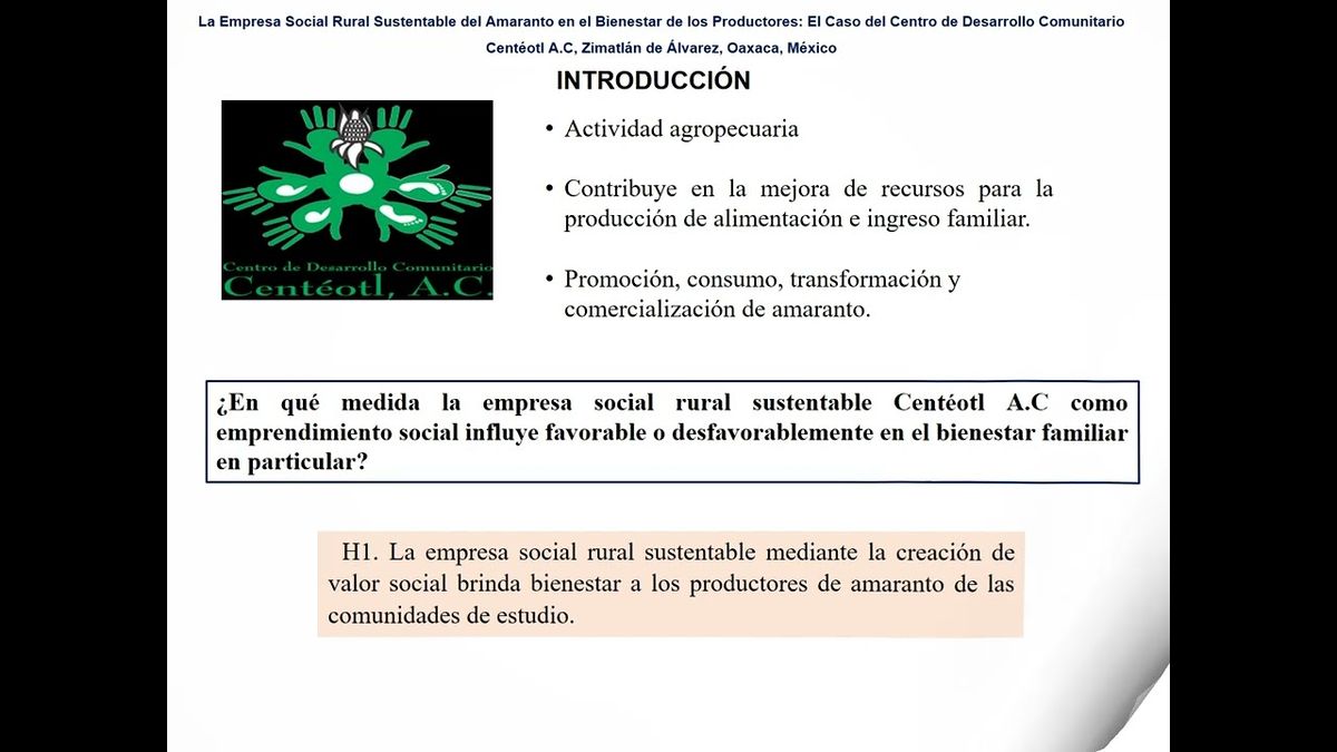 CHP093 - La Empresa Social Rural Sustentable del Amaranto en el Bienestar de los Productores: El C…