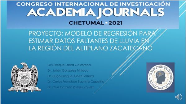 CTM154 - Modelo de Regresión para Estimar Datos Faltantes de Lluvia en la Región del Altiplano Za…