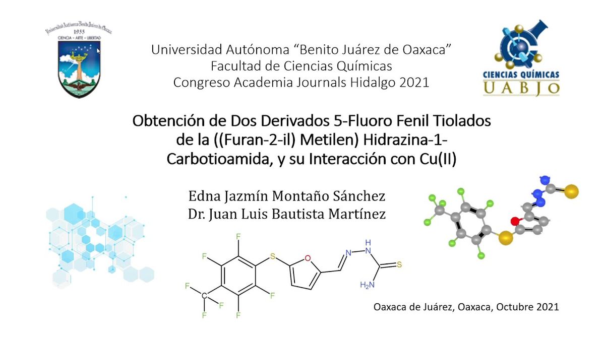 HID131 - Obtención de Dos Derivados 5-Fluoro Fenil Tiolados de la ((Furan-2-il) Metilen) Hidrazina…