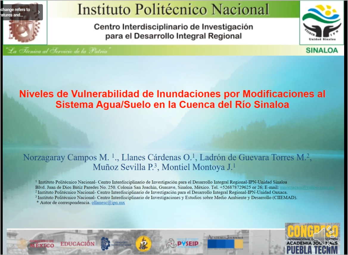 ITP065 - Niveles de Vulnerabilidad de Inundaciones por Modificaciones al sistema Agua/Suelo en la C…