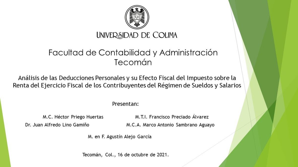 HID469 - Análisis de las Deducciones Personales y su Efecto Fiscal del Impuesto sobre la Renta del…