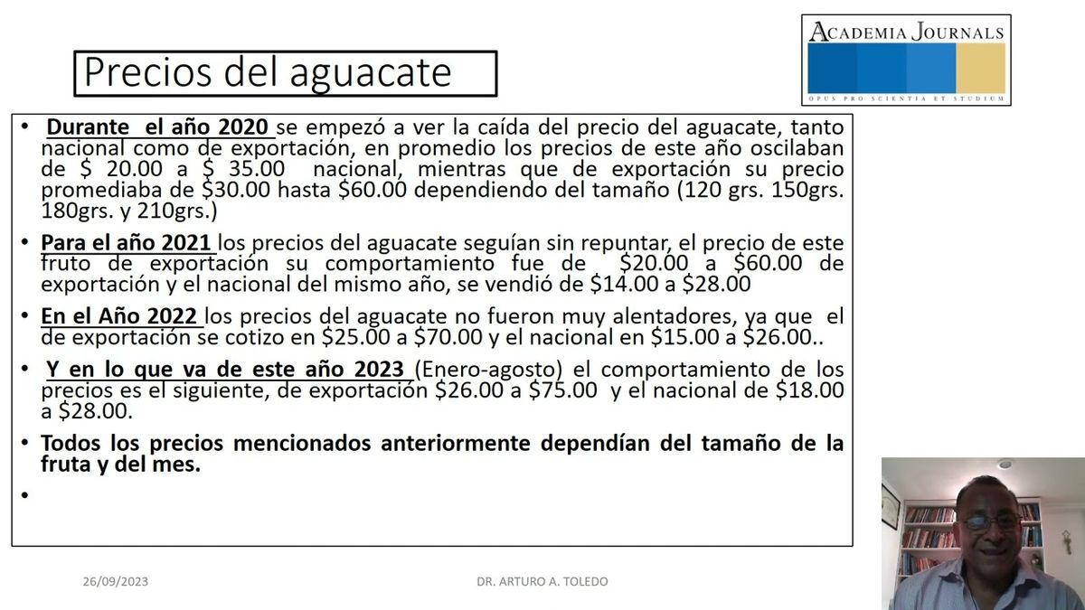 IEU073 - Efectos Socio-Económicos con los Cambios del Precio del Aguacate en el Municipio de Ario…