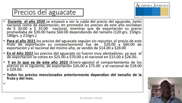 IEU073 - Efectos Socio-Económicos con los Cambios del Precio del Aguacate en el Municipio de Ario…