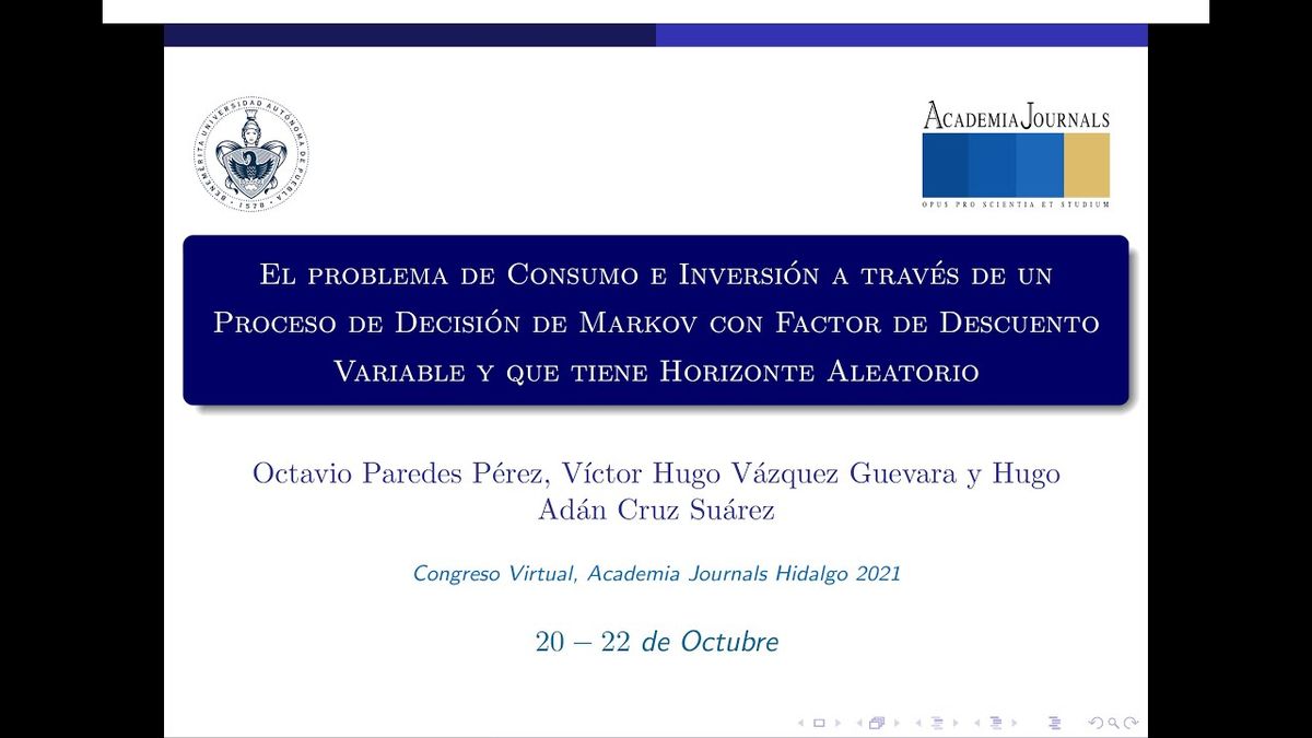 HID481 - El problema de Consumo e Inversión a través de un Proceso de Decisión de Markov que tie…