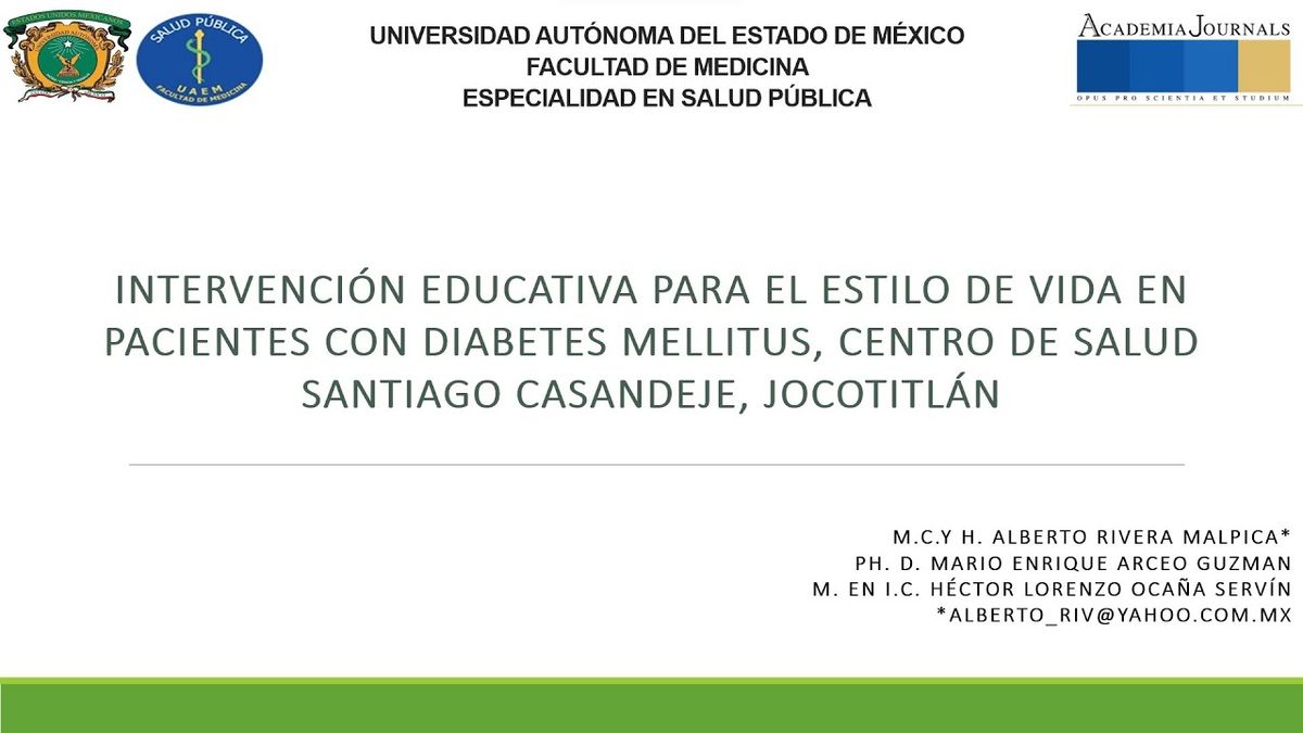 HLG155 - Intervención Educativa para el Estilo de Vida en Pacientes con Diabetes Mellitus, Centro…