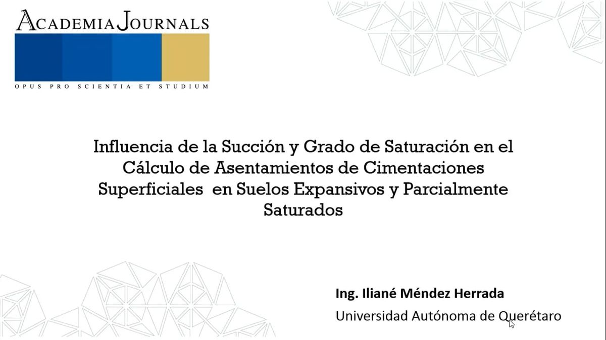 CLY038 - Influencia de la Succión y Grado de Saturación en el Cálculo de Asentamientos de Ciment…