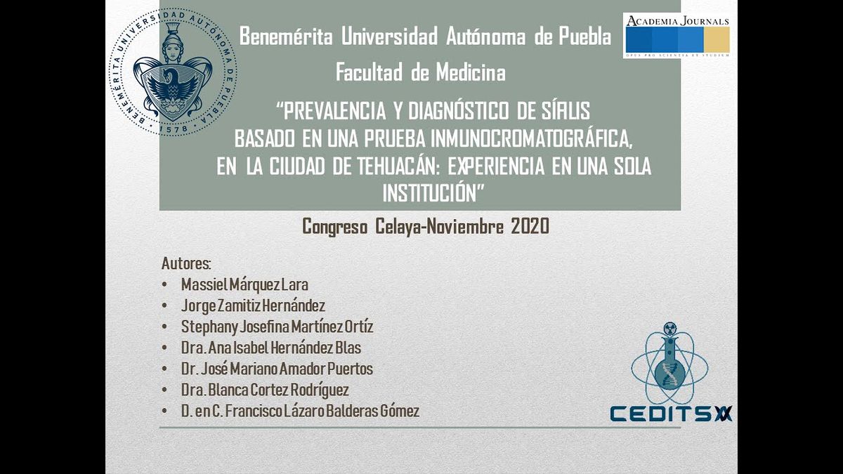 CCC-030 - PREVALENCIA DE SÍFILIS, BASADA EN UNA PRUEBA INMUNOCROMATOGRÁFICA, EN LA CIUDAD DE TEHU…