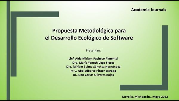 MOR167 - Propuesta Metodológica para el Desarrollo Ecológico de Software