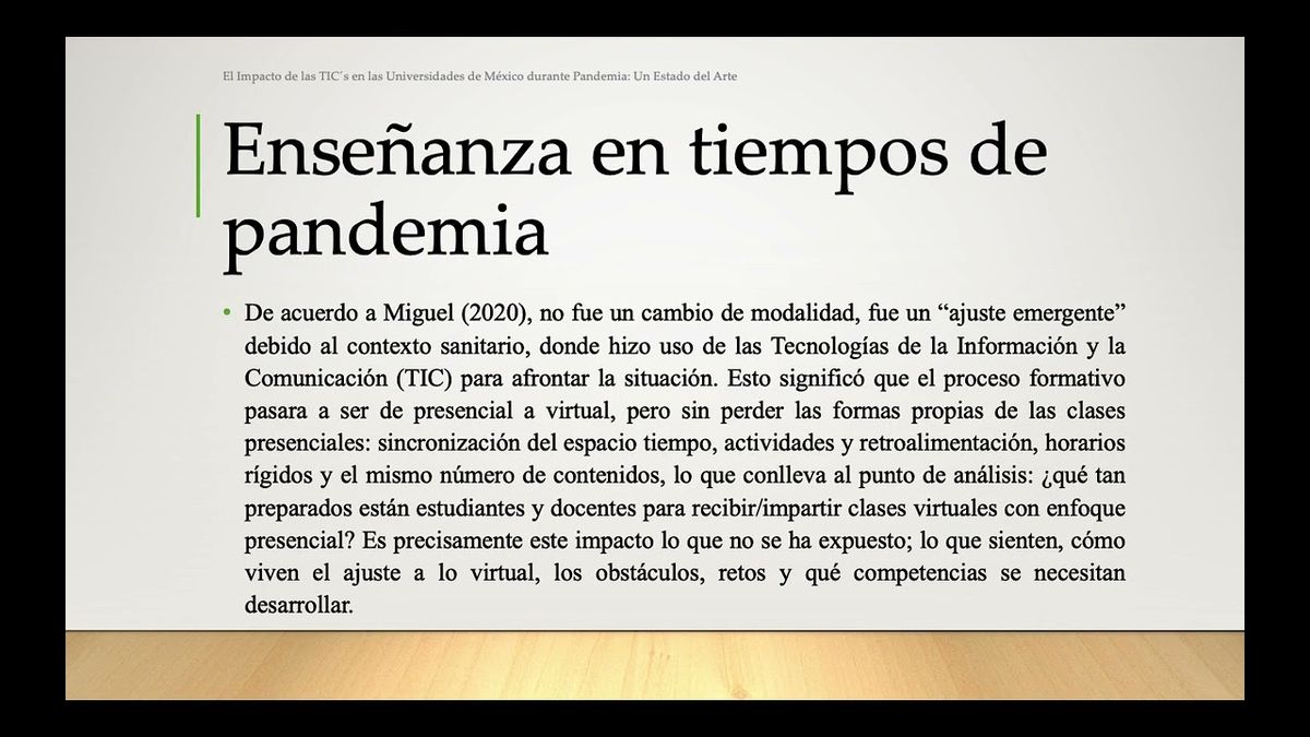 HHH147 - El Impacto de las TIC´s en las Universidades de México durante Pandemia: Un Estado del …