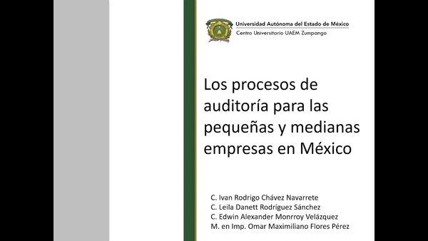 MOR315 - Los Procesos de Auditoría para las Pequeñas y Medianas Empresas en México