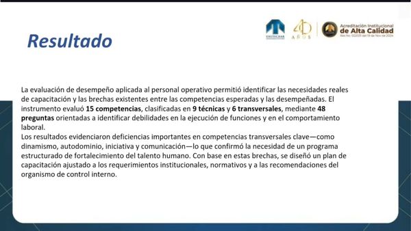 INT022- Plan de capacitacion en los trabajadores del nivel operativo de una empresa del sector salu…