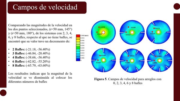 AJA110 - Cinemática del Flujo en Depósitos Cilíndricos Verticales, Variando el Número de Bafles.