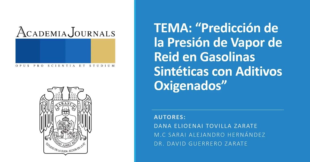 MOR123 - Predicción de la Presión de Vapor de Reid en Gasolinas Sintéticas con Aditivos Oxigenad…