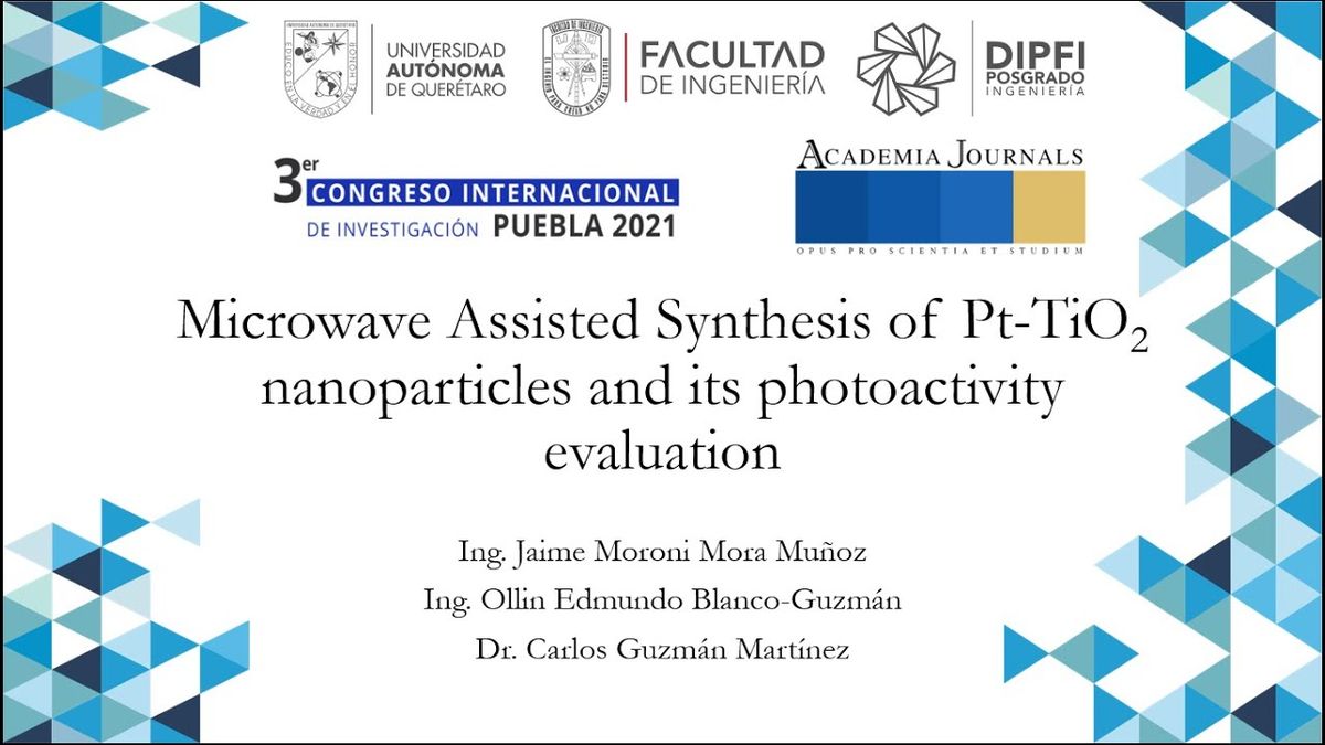 PUE175 - Microwave Assisted Synthesis of Pt – TiO2 Nanoparticles and its Photoactivity Evaluation