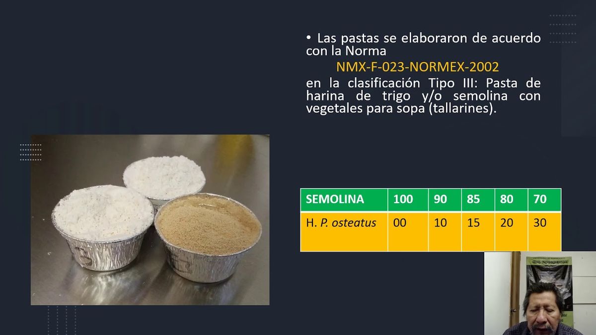 F206 - Incorporación de harina del hongo comestible Pleurotus ostreatus a pastas para la elaboraci…