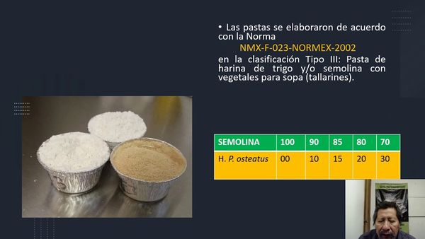 F206 - Incorporación de harina del hongo comestible Pleurotus ostreatus a pastas para la elaboraci…