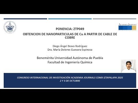 Ztp049 - Obtención de Nanopartículas de Cu a Partir de Cable de Cobre