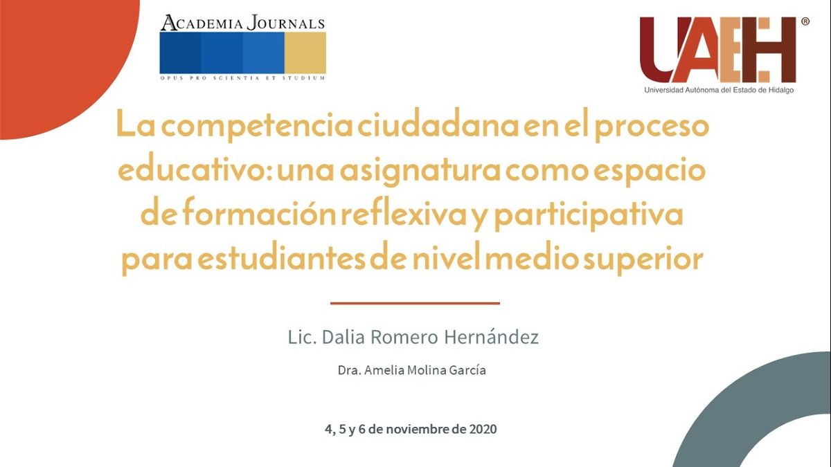 CCC-125 - LA COMPETENCIA CIUDADANA EN EL PROCESO EDUCATIVO: UNA ASIGNATURA COMO ESPACIO DE FORMACI