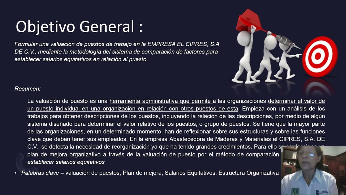 PBL119 - Valuación de Puesto en la Empresa Abastecedora de Madera y Materiales el CIPRES S.A. de …