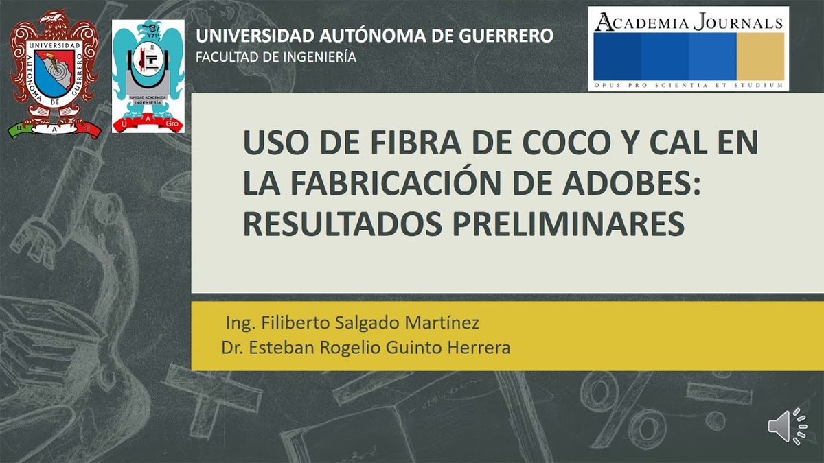 CCC-457 - USO DE FIBRA DE COCO Y CAL EN LA FABRICACIÓN DE ADOBES: RESULTADOS PRELIMINARES