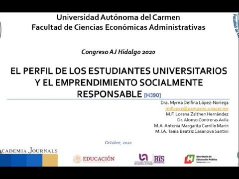 H390 - EL PERFIL DE LOS ESTUDIANTES UNIVERSITARIOS Y EL EMPRENDIMIENTO SOCIALMENTE RESPONSABLE