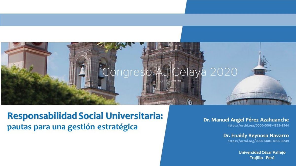 CCC-177 - RESPONSABILIDAD SOCIAL UNIVERSITARIA: PAUTAS PARA UNA GESTIÓN ESTRATÉGICA