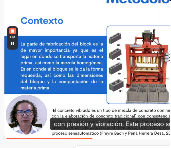 CHE152- ESTUDIO TÉCNICO PARA LA ELABORACIÓN DE BLOQUES DE CONCRETO VIBRADO PARA GRUPO BLOCK EN EL…