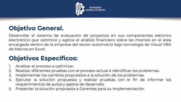 CHM138 - Optimización de Evaluaciones Financieras de Proyectos de Componentes Eléctrico Electrón…
