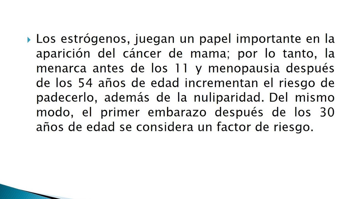 CCC-580 - FACTORES DE RIESGO PARA CÁNCER DE MAMA EN MUJERES