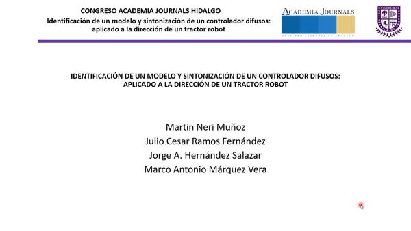 H030 - IDENTIFICACIÓN DE UN MODELO Y SINTONIZACIÓN DE UN CONTROLADOR DIFUSOS: APLICADO A LA DIREC…