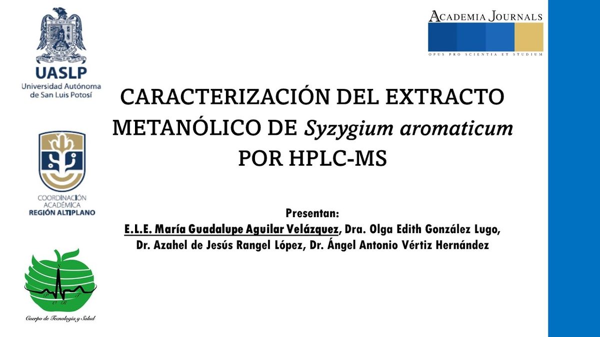 CYA152 - Caracterización del Extracto Metanólico de Syzygium aromaticum por HPLC-MS