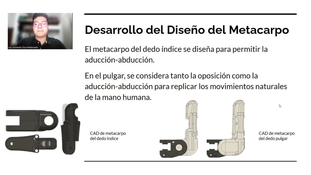 CDX170 - Construcción de un Dedo Índice de 3 GDL y un Pulgar de 4 GDL para Mano Robótica Humano…