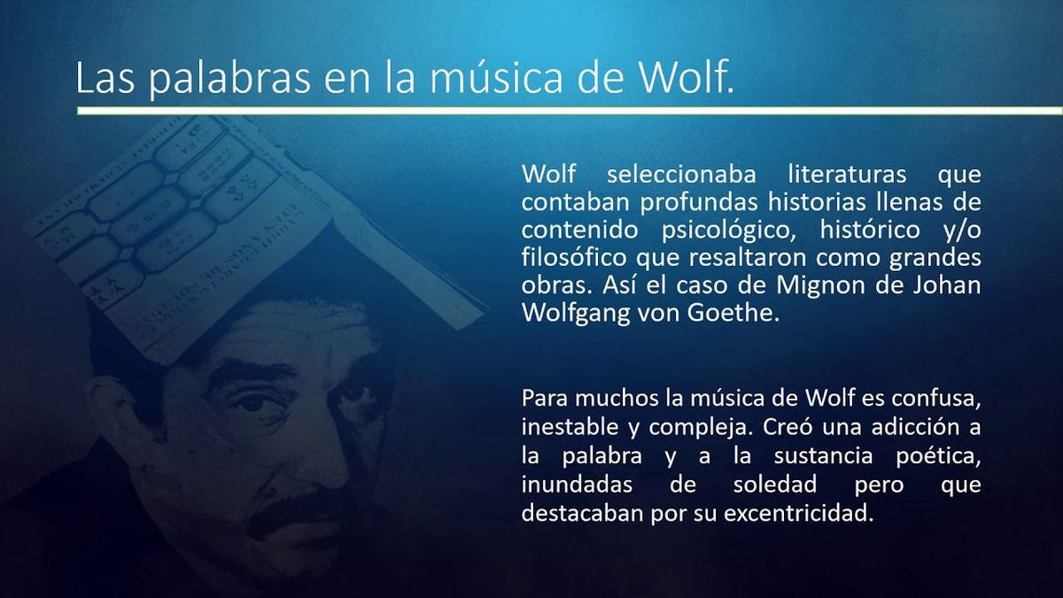 F161 - Hugo Wolf: Aproximación a Kennst du das Land? del Ciclo Mignon-Goethe