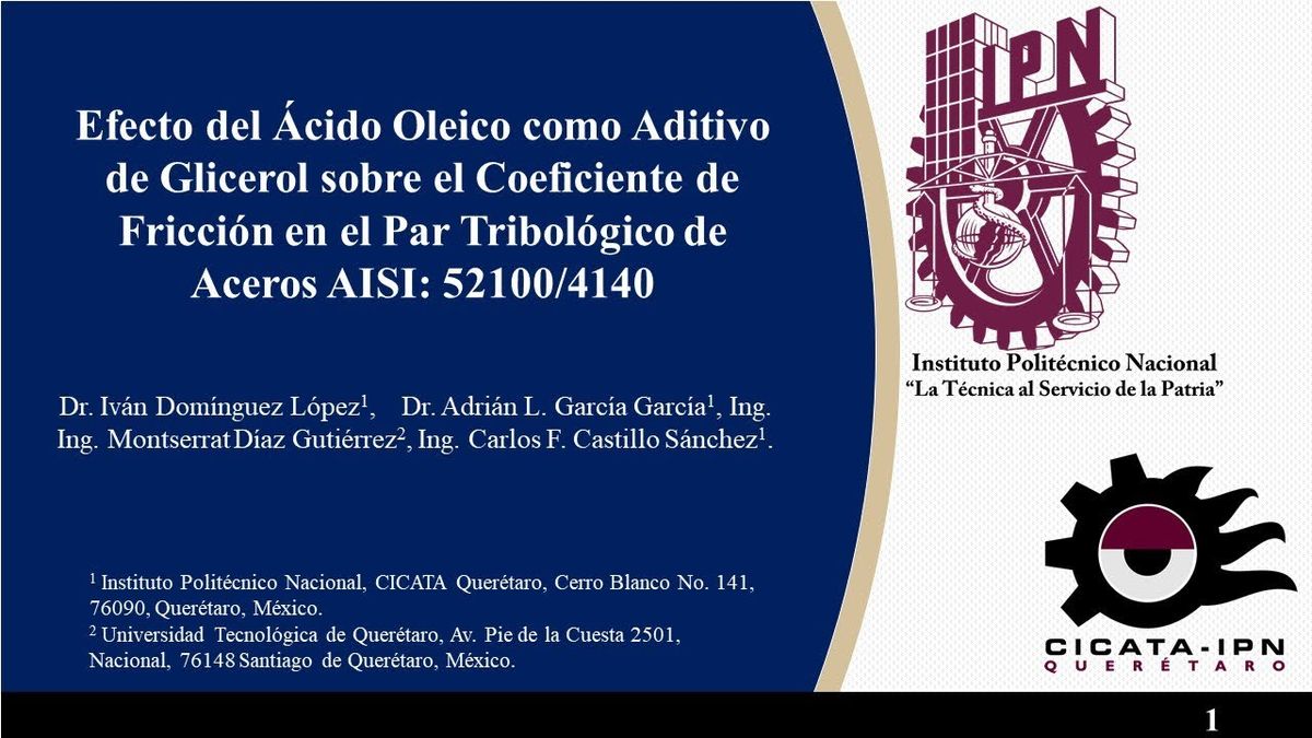 HUA135 - Efecto del Ácido Oleico como Aditivo de Glicerol sobre el Coeficiente de Fricción en el …