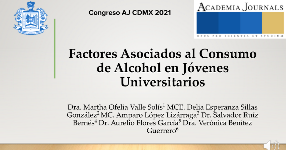 MEX052 - Factores Asociados al Consumo de Alcohol en Jóvenes Universitarios