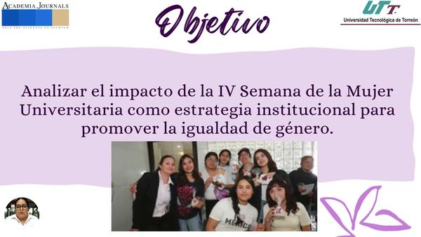 CHE073- La Semana de la Mujer Universitaria como estrategia institucional para la promoción de la …