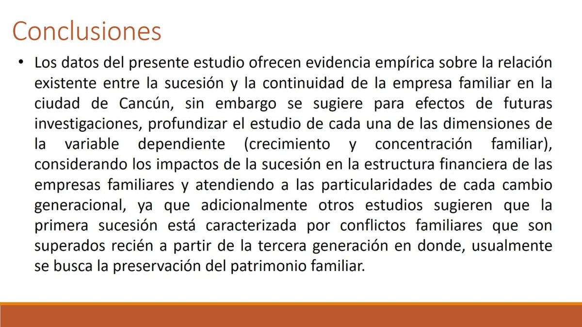 CCC-403 - FACTORES QUE INFLUYEN EN LA SUCESIÓN Y CONTINUIDAD DE LA EMPRESA FAMILIAR: CASO CANCÚN