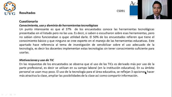 CS091 - Tecnología Educativa: una Herramienta para Uso en la Asignatura Presencial