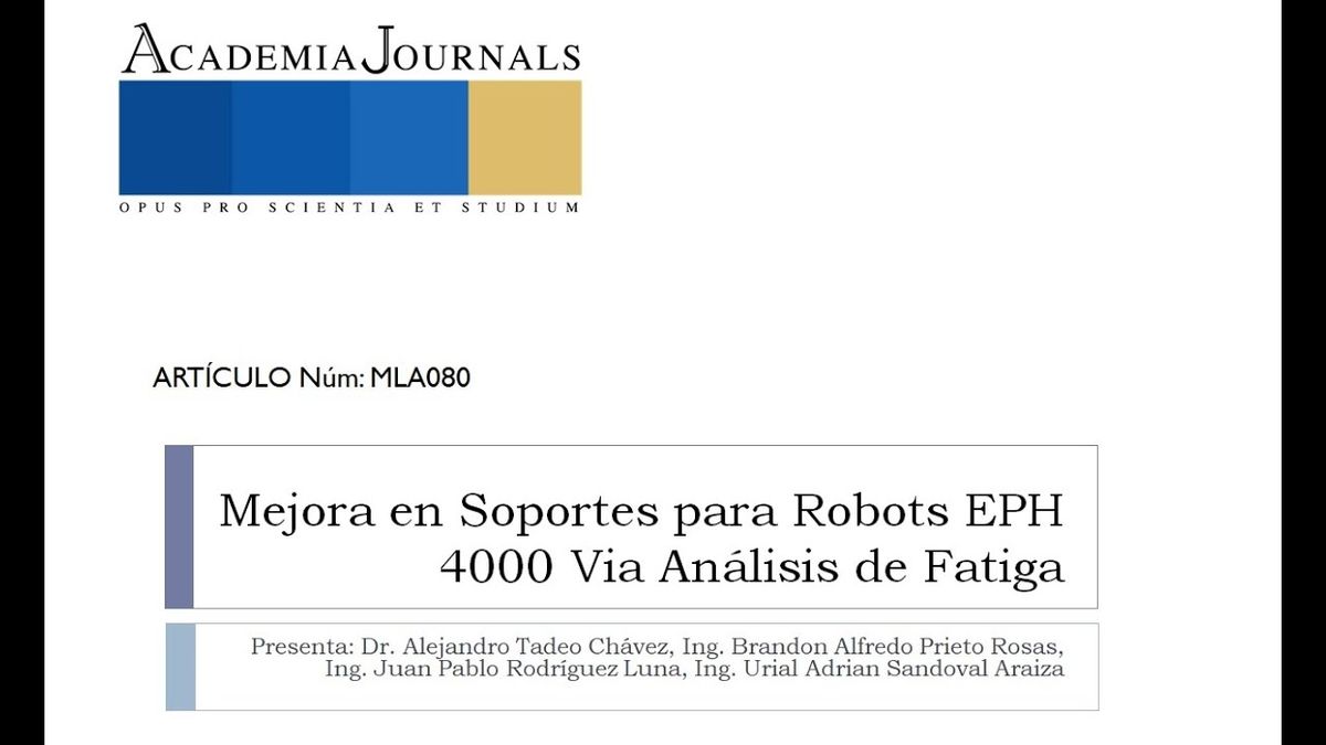 MLA080 - Mejora en Soportes Para Robots EPH 4000 Via Análisis de Fatiga