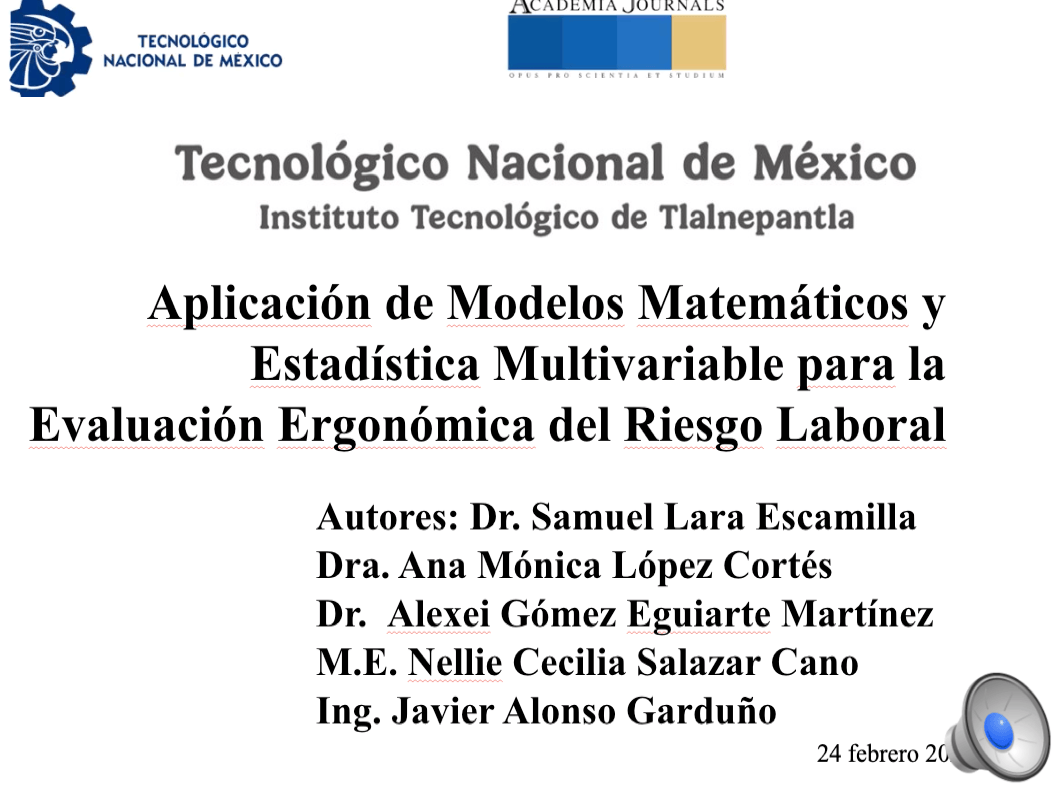 NOV006- Aplicación de Modelos Matemáticos y Estadística Multivariable para la Evaluación Ergon