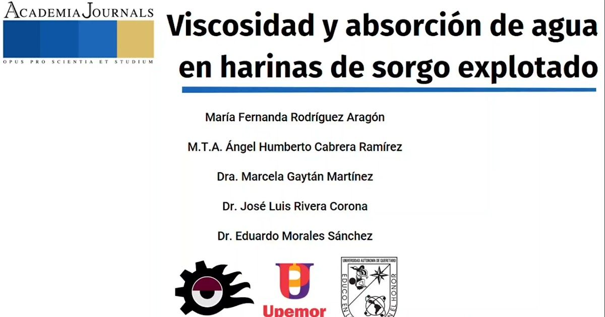 FRS091 - Viscosidad y Absorción de Agua en Harinas de Sorgo Explotado