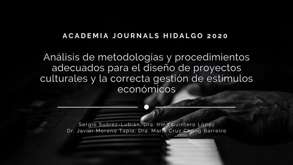 H406 - ANÁLISIS DE METODOLOGÍAS Y PROCEDIMIENTOS ADECUADOS PARA EL DISEÑO DE PROYECTOS CULTURALE…