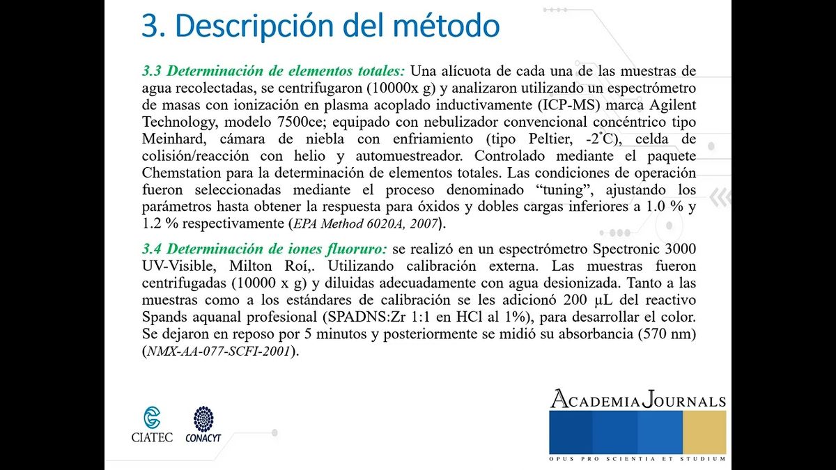 MOR056 - Determinación de Metales Pesados, Metaloides y Fluoruro en Agua de Consumo Humano en Lag…