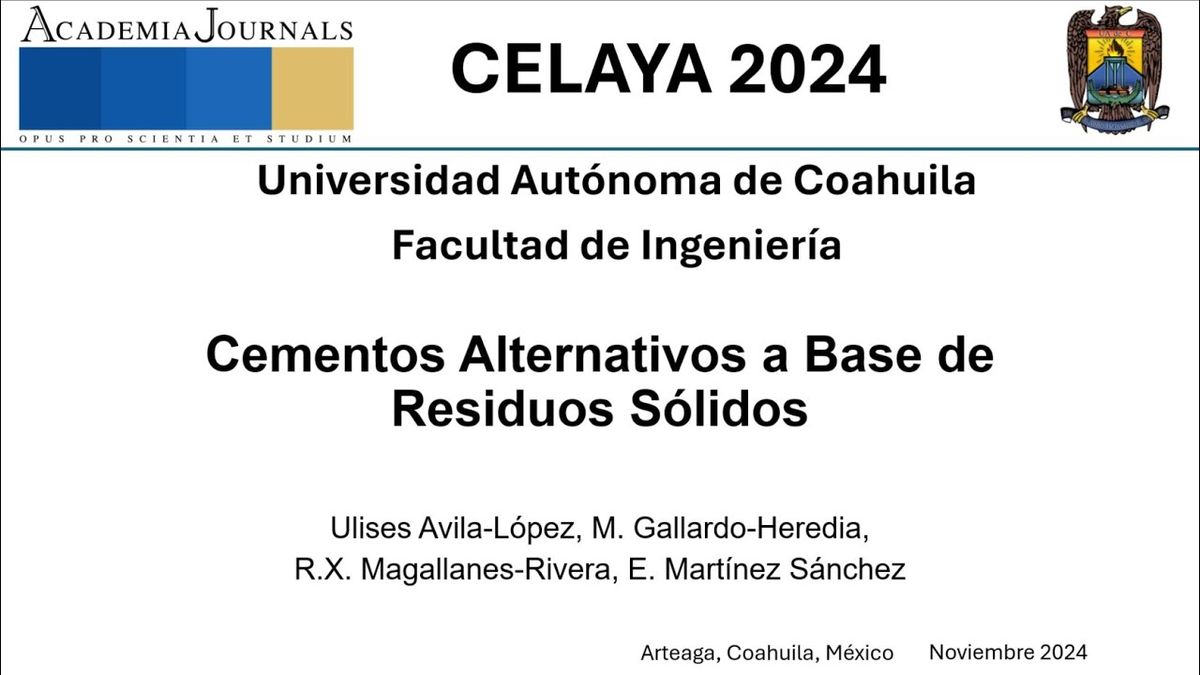 CLY095 - Cementos Alternativos a Base de Residuos Sólidos