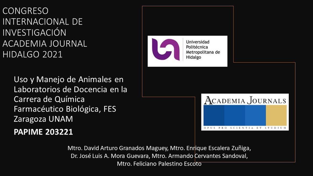 HID140 - Uso y Manejo de Animales en Laboratorios de Docencia en la Carrera de Química Farmacéuti…