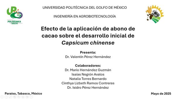 CHM174 - Influencia del abono de cacao en el crecimiento y desarrollo de Capsicum chinense Jacq