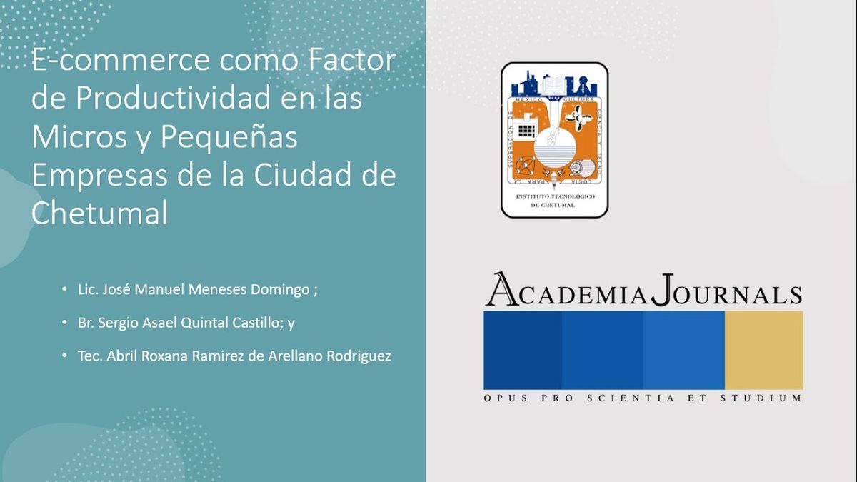 CHE120 - E-commerce como Factor de Productividad en las Micros y Pequeñas Empresas de la Ciudad de…